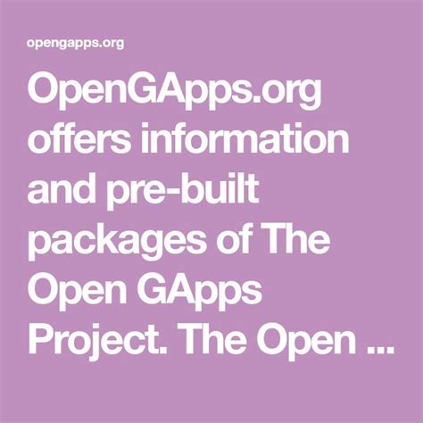 The Open GApps Project